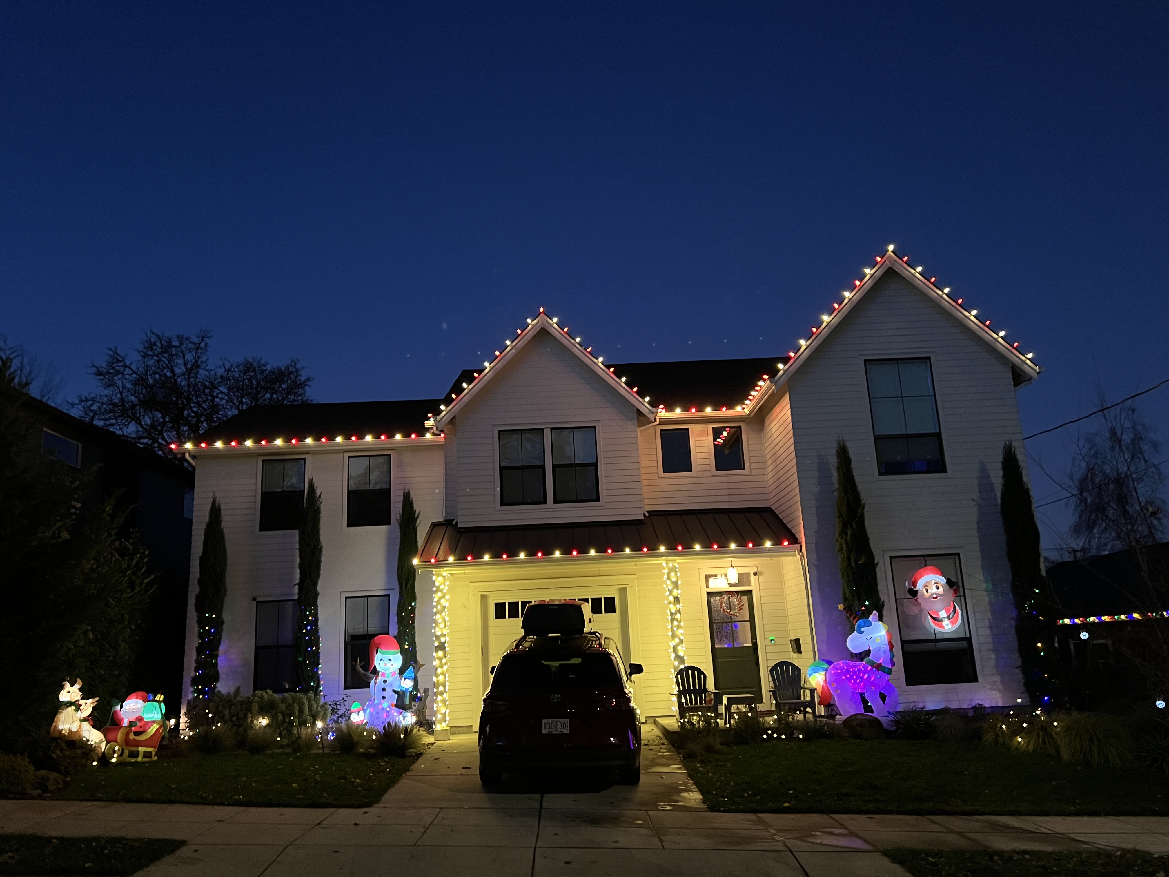 Christmas light installation